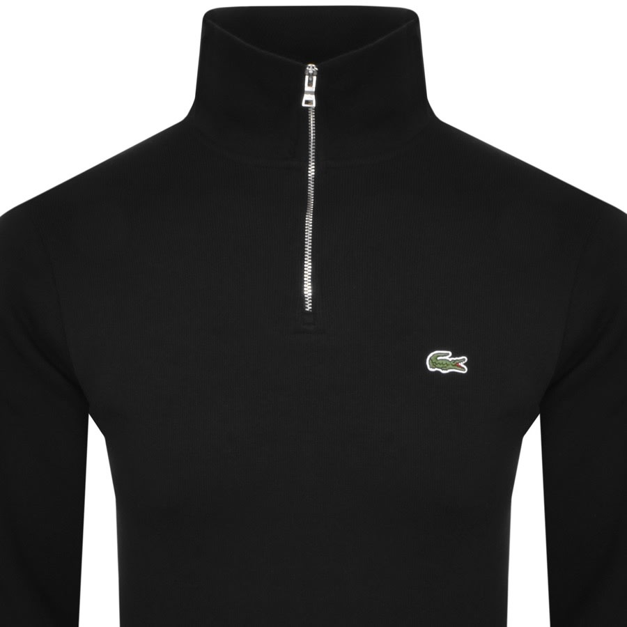 Alternative Image for ProductLacoste Half Zip Logo Jumper Black2
